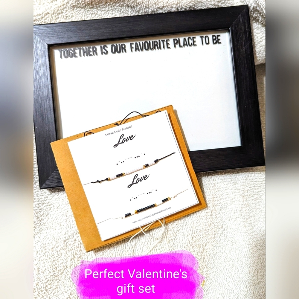 Couple's gift set- Love bracelets & picture frame, Brand new